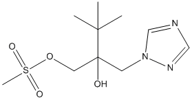 Molecular Structure of 105743-72-4 (1,2-Butanediol, 3,3-dimethyl-2-(1H-1,2,4-triazol-1-ylmethyl)-,1-(methanesulfonate))